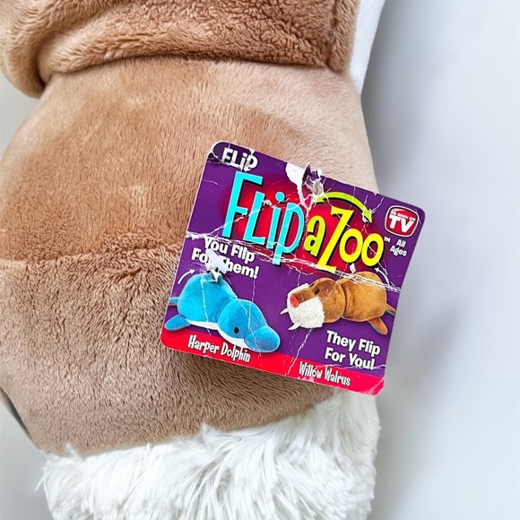 Flip A Zoo Harper Dolphin Willow Walrus 21” Sea Animal Reversible Stuffed Toy - Picture 10 of 11